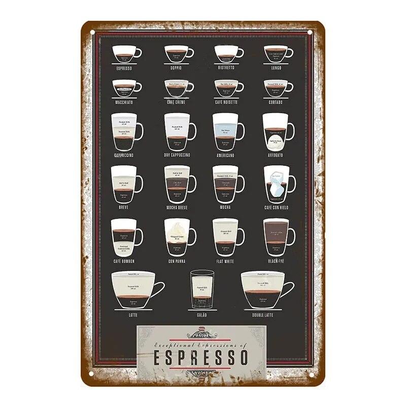 Парижское кафе, кофейня, жестяная вывеска, итальянский кофеин, винтажная металлическая доска, кухонный бар, Настенный декор, ретро постеры, железная живопись