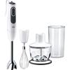 Mixeur Plongeant Avec Hachoir BRAUN MQ3135WH - Blanc - Technologie PowerBell Et Splash Control - 750 Watt