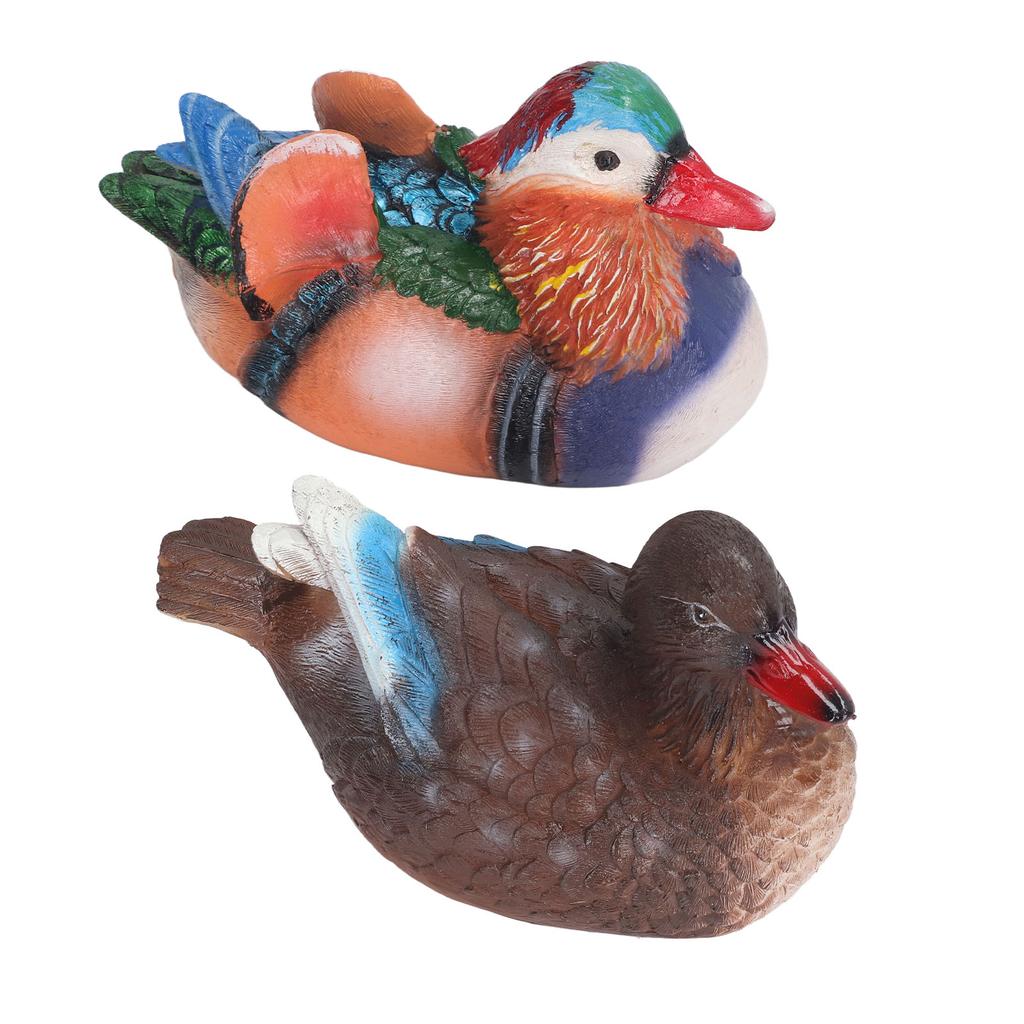 2шт плавающая статуя мандаринки смола милый декоративный животный скульптура украшение для наружного сада