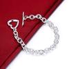 925 Sterling Silver Classic Round Chain Heart-shaped Arrow Buckle Bracelet Fashionable Wedding Jewelry