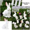 Craft Easter Decoration Resin Bunny Statue Miniature Rabbit Figurine Micro Landscape Fairy Garden