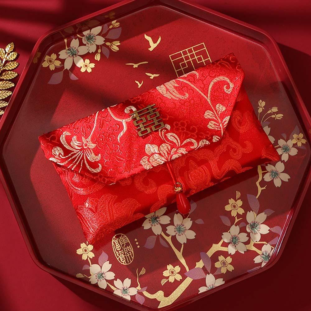 Brocade Cloth Tassel Brocade Red Envelope Spring Festival New Year Money Bag Wedding Birthday