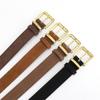 Trendy Pin buckle Suede Leather Belt Luxury Design Casual Business Waist Belt Retro Waistband For Women