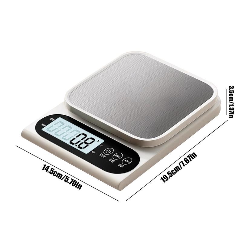 Цифровые весы для продуктов из нержавеющей стали, кухонные весы для продуктов, перезаряжаемые весы для кофе с функцией тары, точная градуировка 1 г, ЖК-дисплей