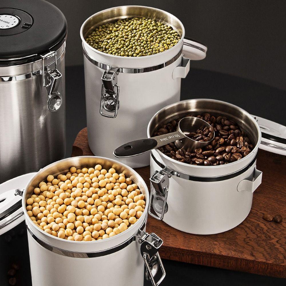 Дата Трекер Герметичная кофейная канистра Мерная ложка Банка для хранения кофе Ящик для хранения продуктов Рис