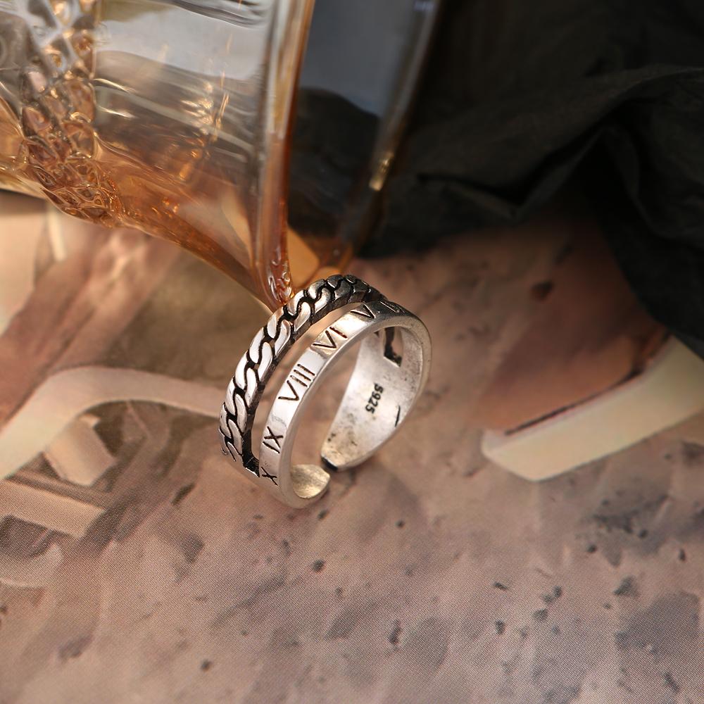 Letter Punk Style Retro Ring Open Ring Party Concert Fashion Jewelry Gift