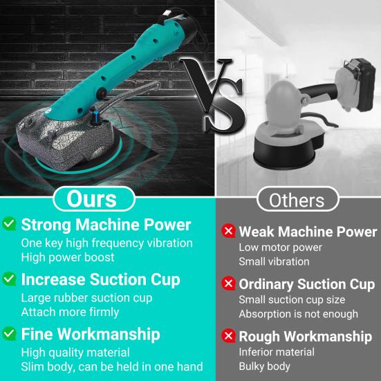 Беспроводной инструмент для укладки плитки, вибрационная машина, машина для укладки пола с присоской, вибратор для плитки, ручной инструмент для выравнивания плитки, 1500 мАч