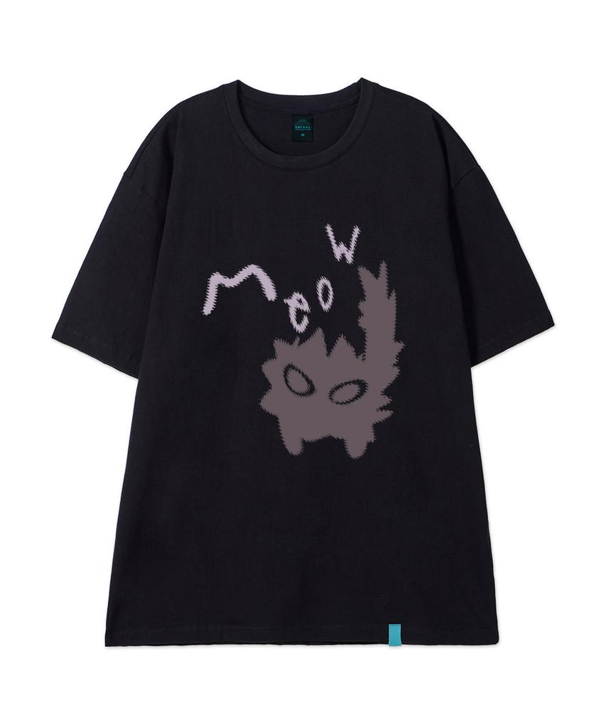 ASTRAL PROJECTION [Miyu Cat] Cotton Loose Fit Short Sleeve T-Shirt_Black