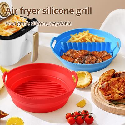 1 шт. Силиконовый противень для выпечки для фритюрницы, складной многоразовый коврик для корзины, антипригарный горшок, круглые коврики для микроволновой печи, коврик для выпечки, инструмент для духовки
