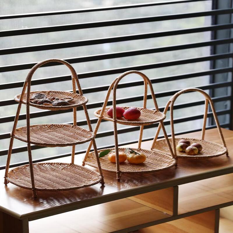 Multi-Layer European Style Rattan Fruit & Snack Basket