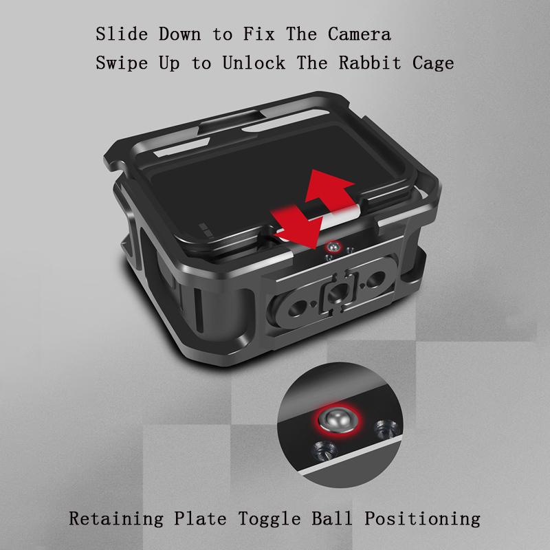 Алюминиевый каркасный чехол для GoPro 13 12 11 10 Металлическая клетка Быстросъемное крепление с Холодным башмаком Полностью защитный каркасный чехол Аксессуары