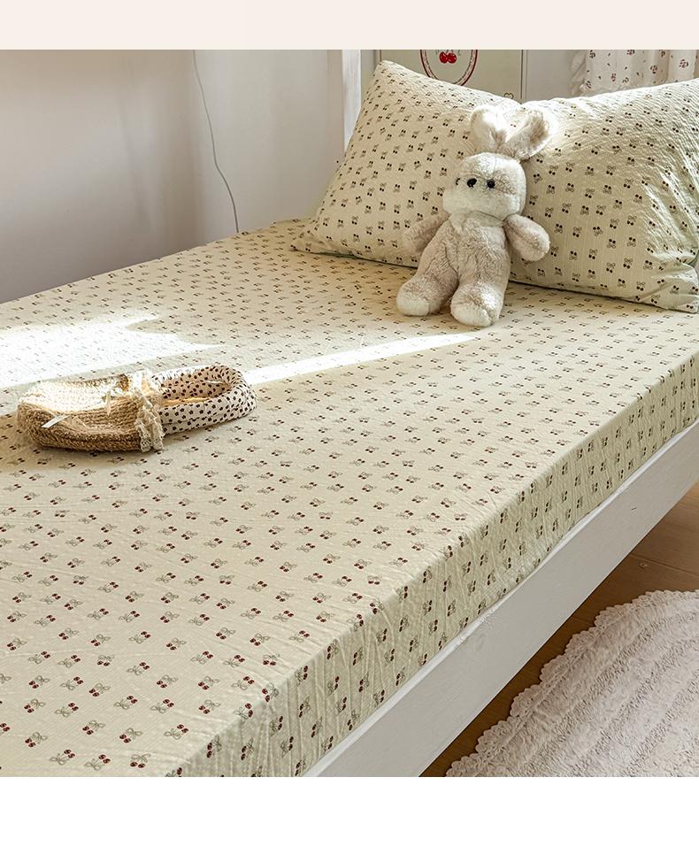 Sleep Grid (Student Season) Soft and Comfortable Puff Cotton Double Layer Yarn Student Dormitory Single Item Bed Sheet