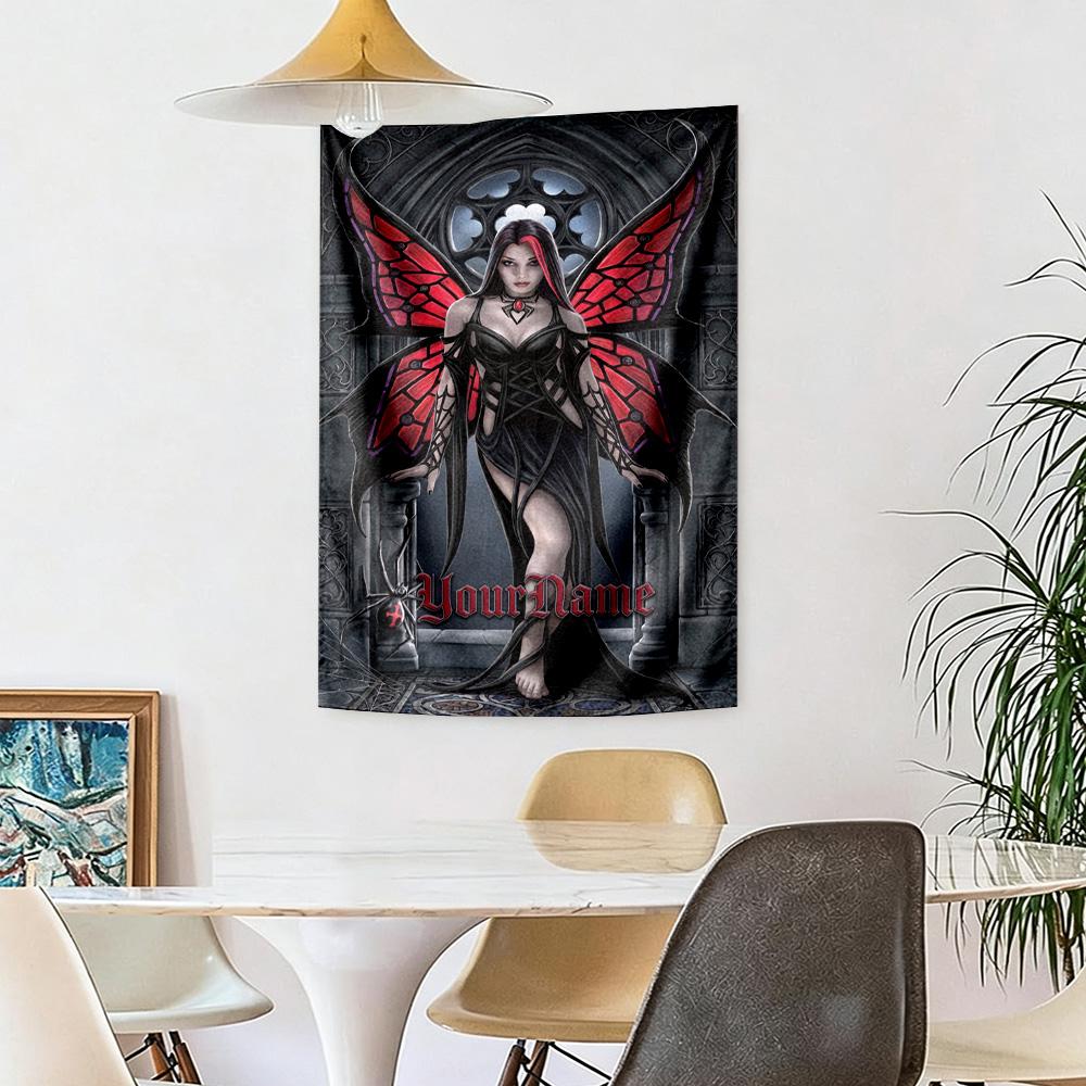 Gothic Illustrations Custom Your Name Wall Decor Tapestry Art For Pet Memorial Birthdaywedding Party Backdrop Family Gift
