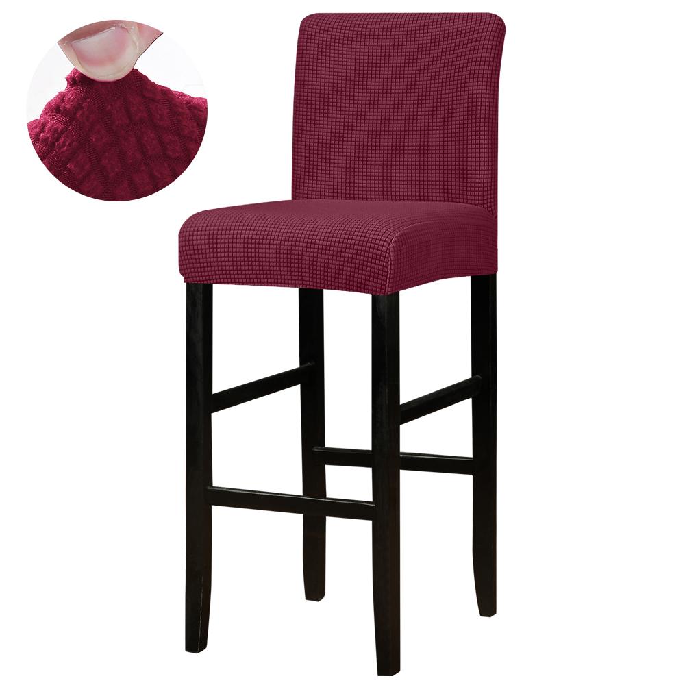 Stretch Solid Bar Chair Cover Short Back Stool Slipcover for Dining Room Hotel Party Decor
