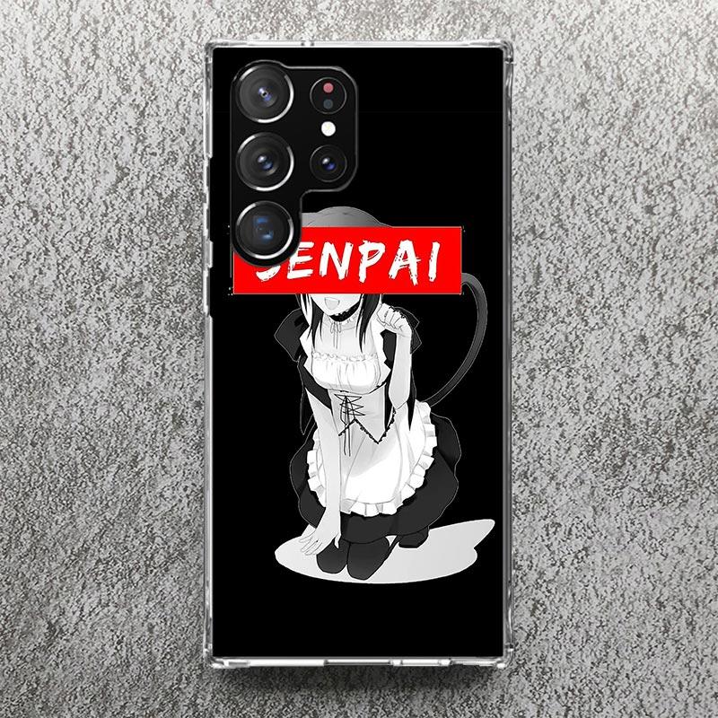 Sugoi Senpai Японское Аниме Ваифу Принт Мягкий Чехол для Samsung Galaxy S25 Edge S24 S23 S22 Ultra S21 Plus S20 FE Чехол для Телефона S10