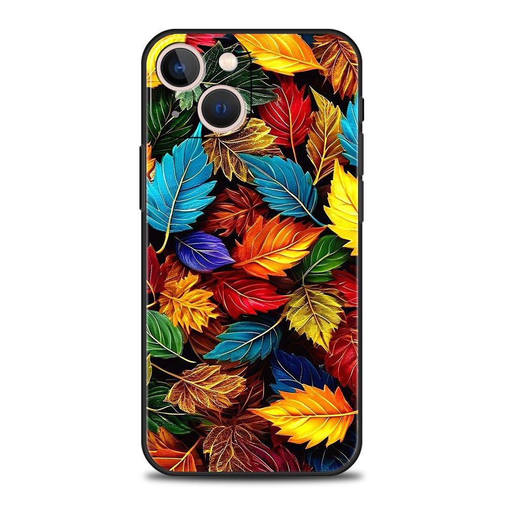Cartoon Leaf Phone Case Cover for iPhone 17 16 15 14 13 12 11 Pro Max 17 Air Plus Shockproof Soft TPU Shell Fundas Capas Coque