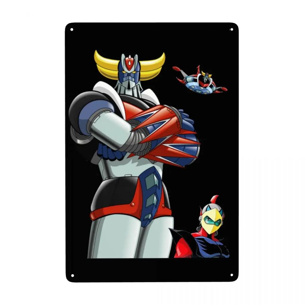 Винтажная металлическая табличка с изображением безумного робота Мазингера Z, персонализированная табличка с изображением Грендайзера из аниме и манги, декор для кафе, настенное украшение, декоративное искусство.