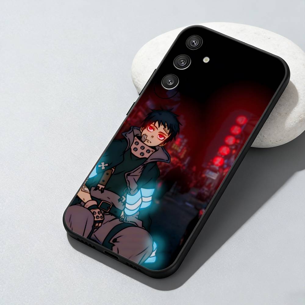 FF Anime S-SHINRA Post Printed Phone Case For Samsung Galaxy A73,A72,A71,A70,A52,A51 Others Soft Black Cover