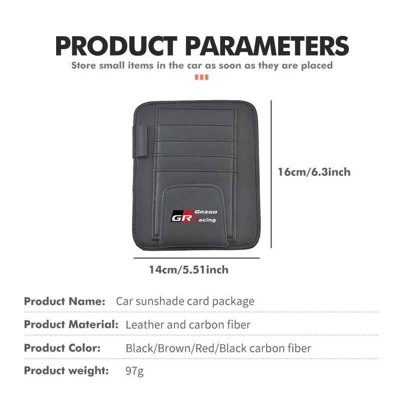 Car Sunshade Card Package Holder Sunglasses Ticket WEJGD8 Card Clip For Toyota GR Sport Yaris Chr Auris Rav4 Prius Prado Avensis Verso