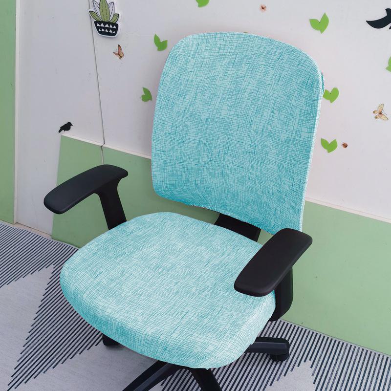 Чехол на вращающееся офисное кресло и подушку из эластичной ткани с принтом