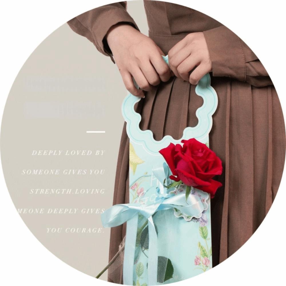 5pcs Carnation Bouquet Packaging Box Handheld Flower Arrangement Box Flower Tote Bag  Birthday Gift