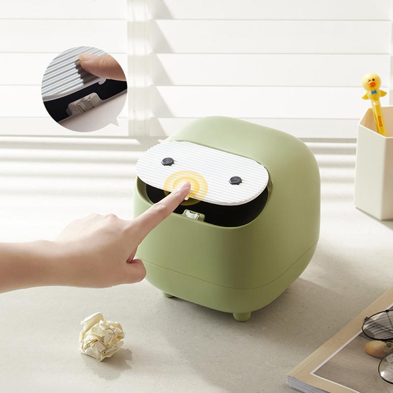 Ninja настольный мусорный бак мини многофункциональный двухслойный прессованный мусорный бак с крышкой бытовой мини-контейнер для хранения мусора
