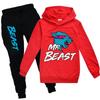 Kids Cartoon Cotton Hoodie And Joggers Set For Active Play And Casual Wear