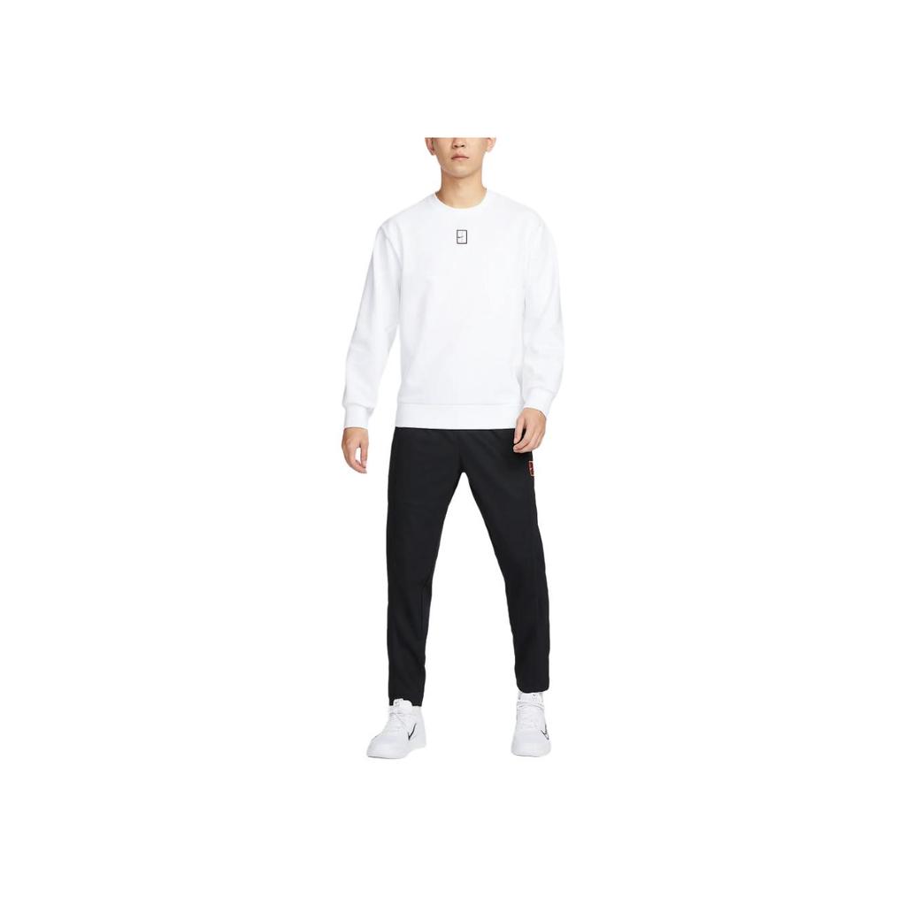 Nike Pattern Embroidered Crew Neck Long Sleeve Sweatshirt Men Sweatshirt White FZ7521-100
