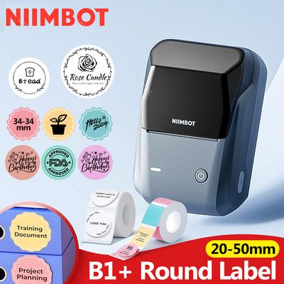 Беспроводной принтер для печати этикеток Niimbot B1, белый цвет, прозрачные круглые самоклеящиеся наклейки, бизнес, Bluetooth-принтер для маркировки, бумага