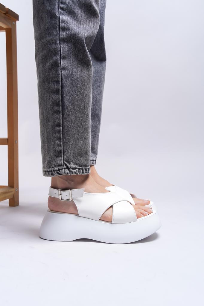 Women's Casual Sandals Jahabelle Summer Shoes 0012803 White Skin