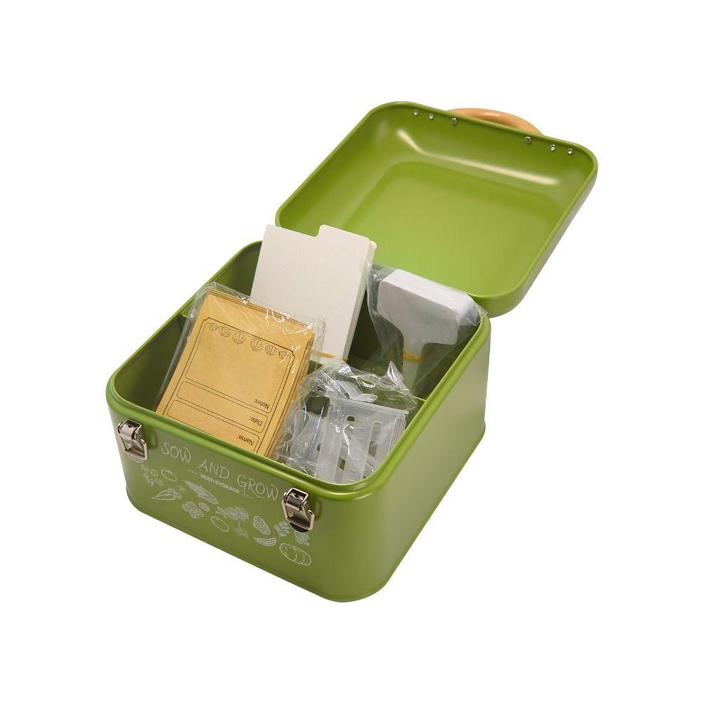 Metal Seed Storage Box Waterproof Storage Container Nordic Style Sorting Box  Outdoor Gardening