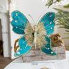 Fabric Glitter Butterfly Ornament Artificial Butterfly Christmas Tree Hanging Decoration for Ceiling Wall Tree Wreath Decor