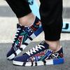 Men Spring Casual Flat Colorful Cool Graphic Low Top Canvas Sneakers Shoes Lightweight And Comfortable Fit