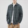 Z974 Retro Japanese Men's Loose Plaid Shirt - Spring/Summer Casual Work Jacket
