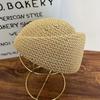 Elegant Straw Beret Hat Weave Medicine Box Hat Women Fedora Hat  Beach Visor