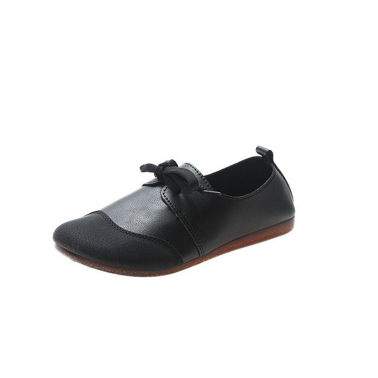 Весенняя женская повседневная обувь 2024 года, новые кожаные туфли на шнуровке, балетки, Zapatos Mujer, осенние лоферы, мокасины, мягкая круглая женская обувь