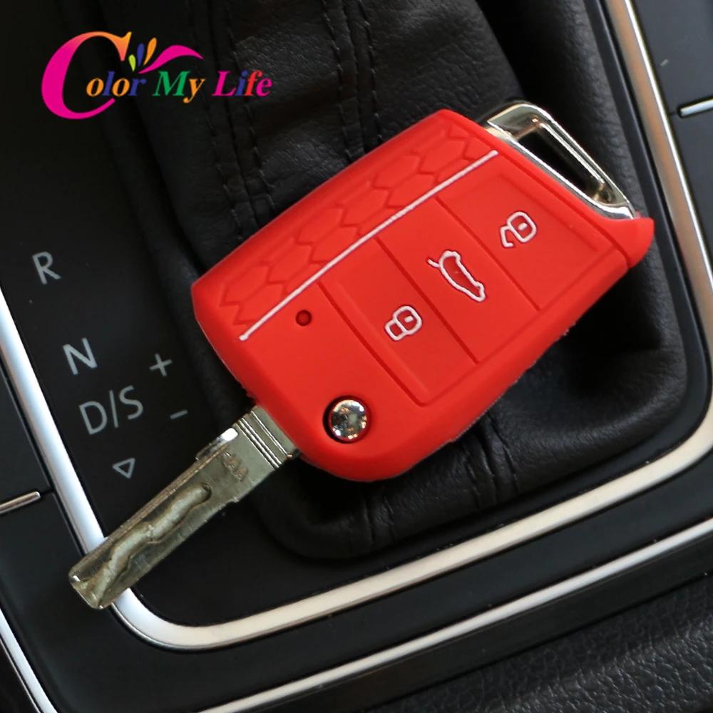 Silicone Car Key Protection Cover Key Holder Case Fit for Volkswagen VW Golf 7 MK7 7.5 2013 - 2019 Accessories