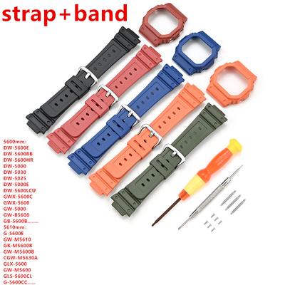 Ремешок с чехлом для Casio G-Shock DW-5600 DW-5000 GW-M5610 GLX-5600 Мужские Женские Сменные Ремешки Для Часов Браслет Из Резиновой Смолы