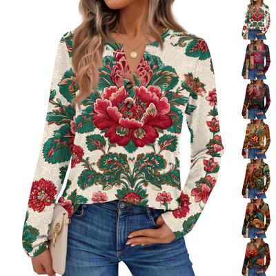 Женские рубашки с длинным рукавом с принтом Элегантные повседневные топы Модные рубашки Топы