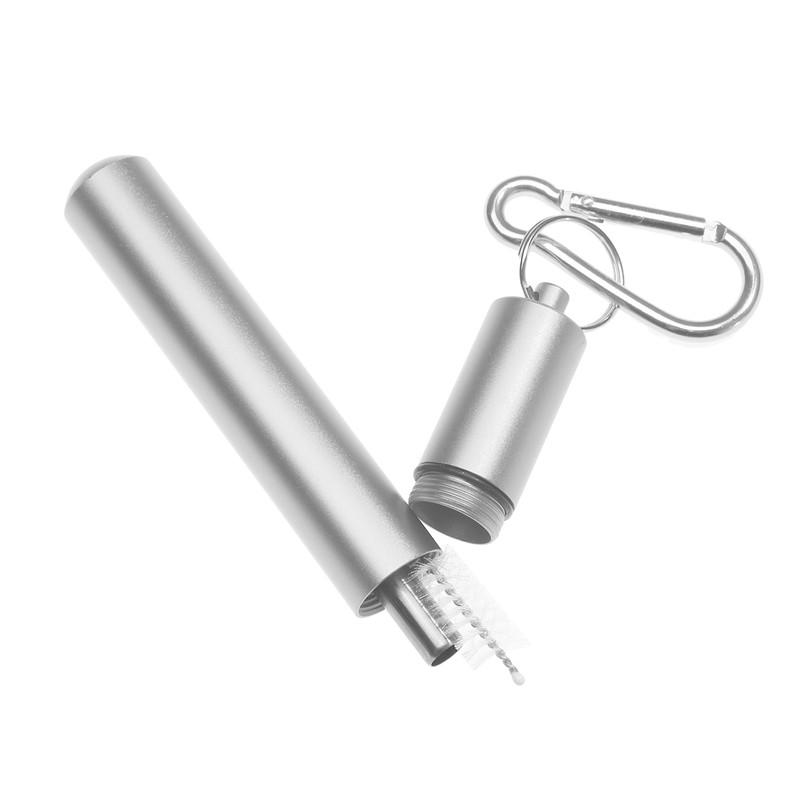 Телескопическая металлическая соломинка для питья, складная многоразовая соломинка, портативная соломинка из нержавеющей стали с футляром и щеткой для путешествий на открытом воздухе
