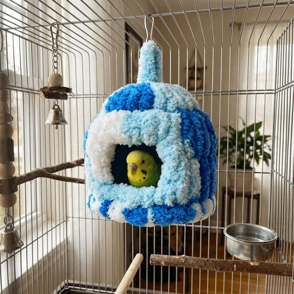 Cozy Parrot Warm Nest Plush Bird Sleeping Nest Hanging Parrot House Cage Accessories