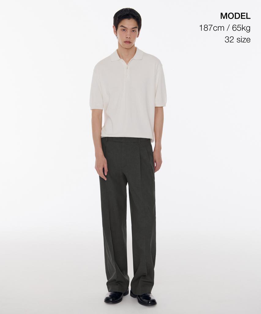 MUSINSA STANDARD Cool Touch To Tuck Wide Hidden Banding Slacks [Gunmetal]
