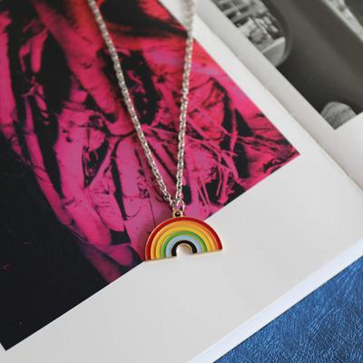 Радужное ожерелье Harajuku, индивидуальность, крутая надувная мужская пара, Ins, интернет-знаменитости, свитер, цепочка, кулон, ювелирные аксессуары