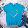 Ladies' Casual Love Footprint Print Loose Casual Round Neck Pure Cotton Short Sleeved T-Shirts Women’s