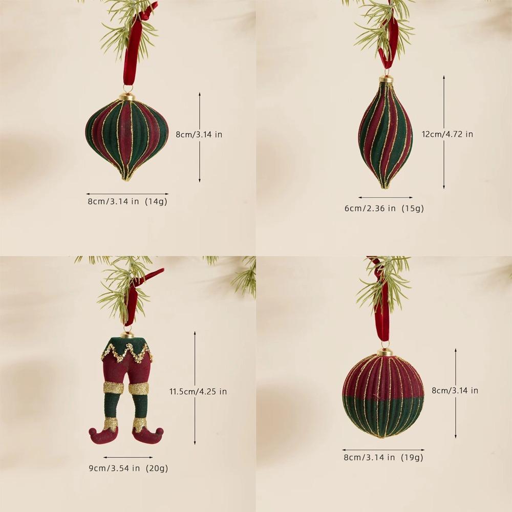 Plush Texture Christmas Ornament Ball Hand-Flocked Hanging Tree Decoration for Christmas Tree