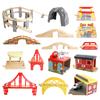 Деревянные дорожки для сборки Мост Аксессуары для железнодорожных путей Подходит для детей Образовательные игрушки