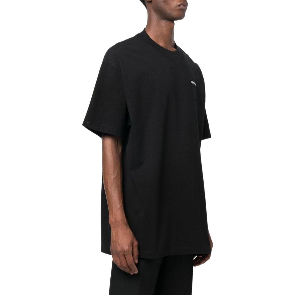 Off-White Футболка Caravaggio Deposition Over с короткими рукавами, черные/белые мужские топы OMAA038C99JER0091001