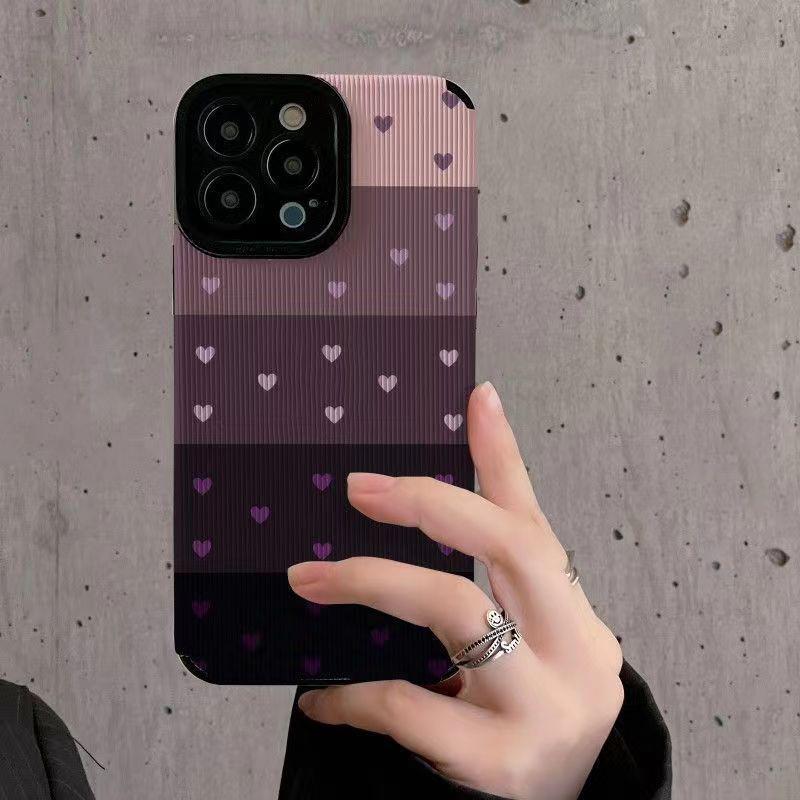 Чехол с градиентом Little Love Heart для iPhone 13 12 15 11 14 Pro Max Mini SE X XS XR 7 8 Plus, силиконовый кожаный противоударный чехол