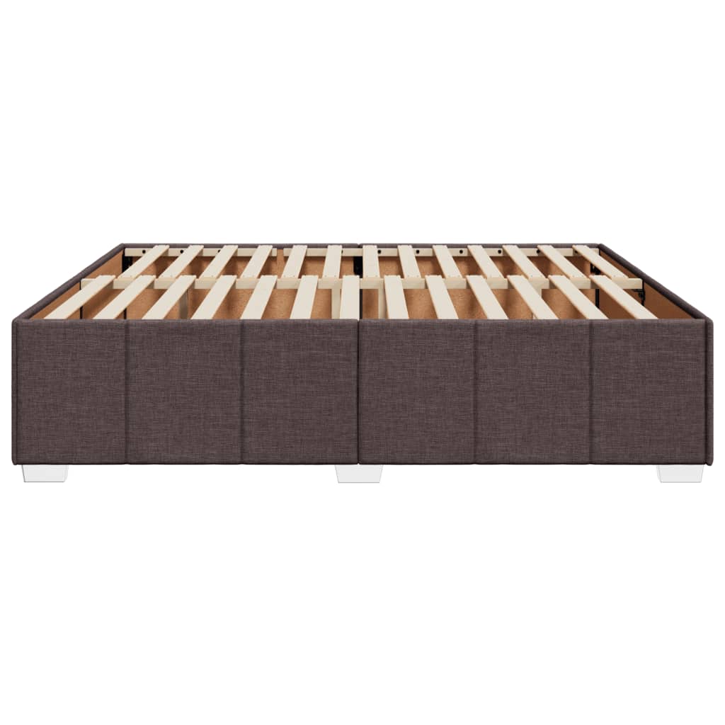 Bed Frame without Mattress Dark Brown 200x200 cm Fabric