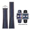 Classic 22mm Genuine Leather Watch Band For TAG Heuer Monaco Watchband CAW211M 211P CAW211R 211T Breathable Men's Folding Buckle Strap